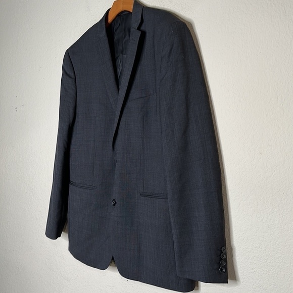 BarIII 100% Wool Oversized Boyfriend Blazer Gray Extra Large Lined Dark Academia - Picture 10 of 14